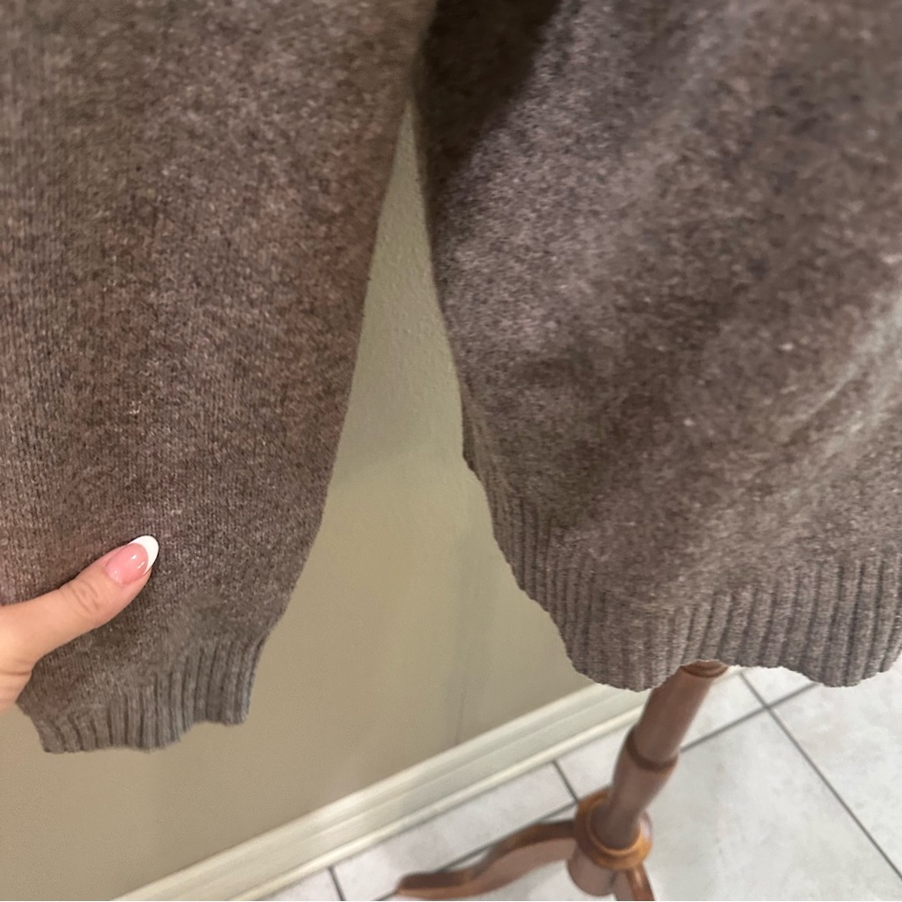 Gray Women's Sweater J Crew 100% Lambswool quarter zip Pull Over - Picture 8 of 13